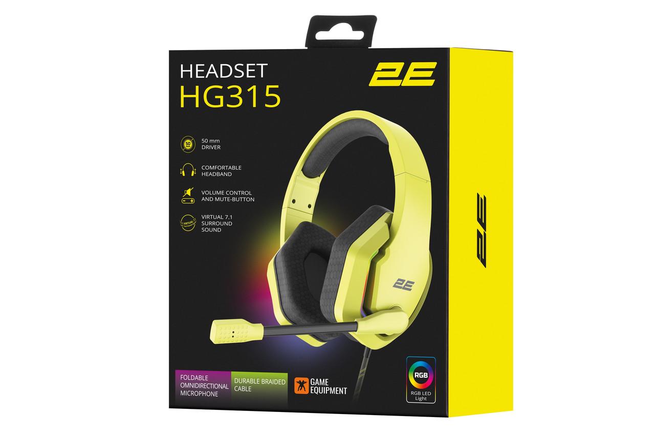 Навушники геймерські провідні 2E Gaming HG315, 7.1 USB-A RGB 2 м Жовтий (iz15758) - фото 10