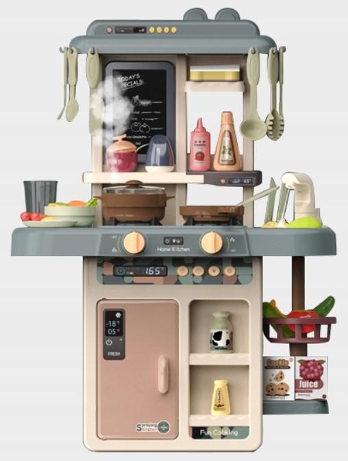 Кухня детская игрушечная для девочки с паром/водой/посудой и имитацией закипания 42 предмета Navy (29308975)