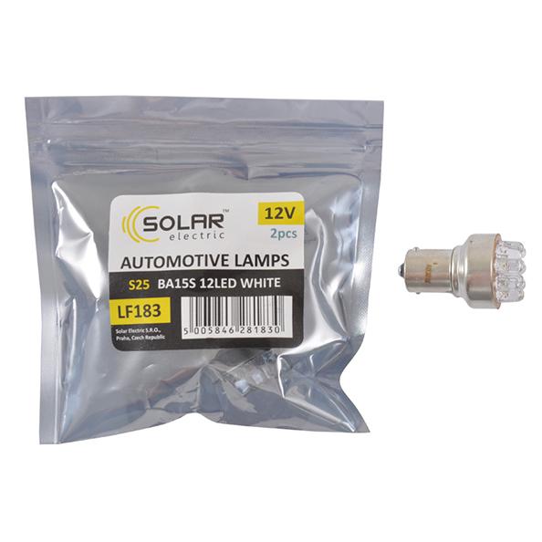Автолампа LED Solar 12V S25 BA15s 12leds white 2 шт. (LF183_P)