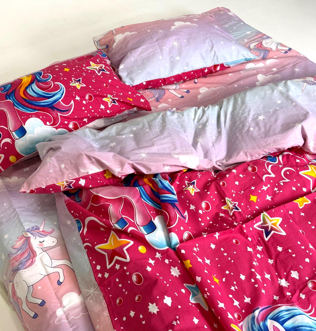 Комплект постільної білизни PaniPava Рожевий Єдиноріг бязь 155х215 см (10100793) - фото 6