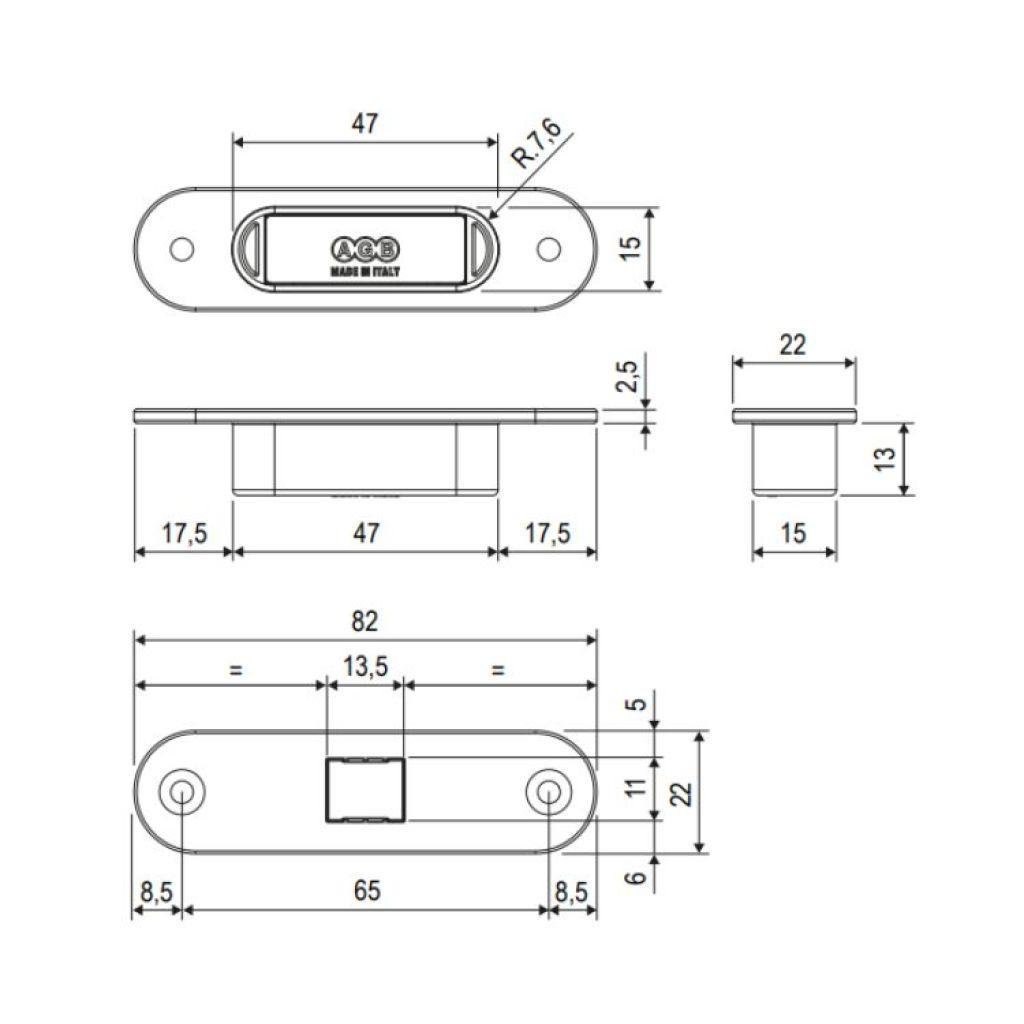 Ответная планка AGB Easy-Touch для дерева Черный (B02404.31.93) - фото 2