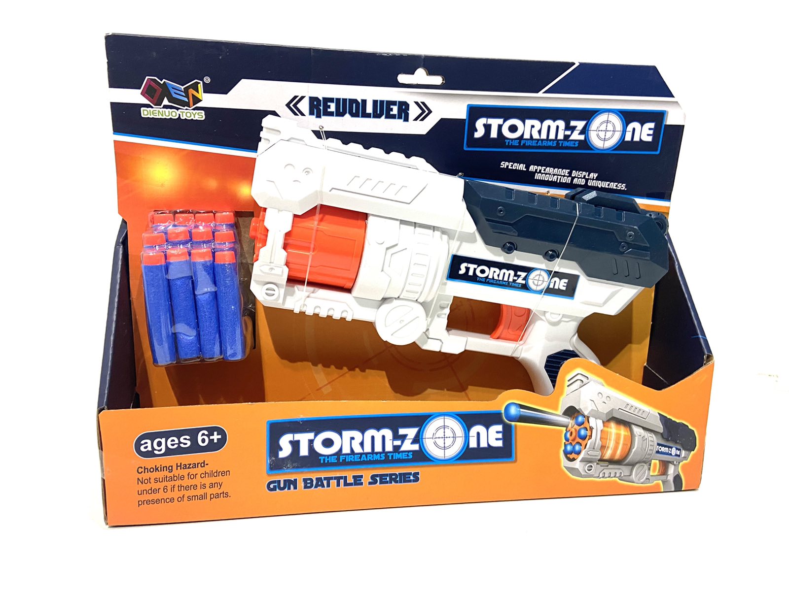 Бластер Bojun toys Storm на поролоновых пулях с барабаном 27 см Белый (Z1166 A)