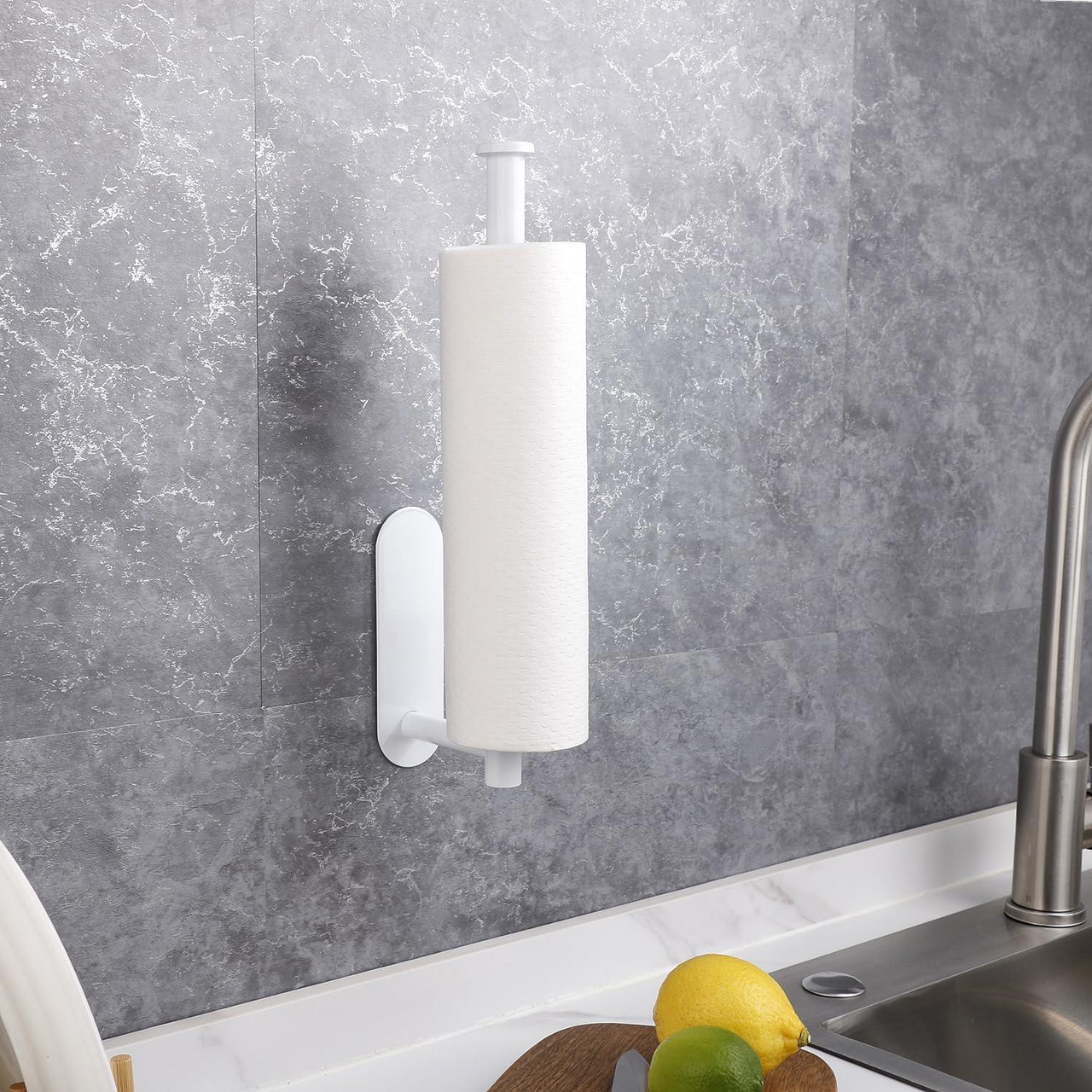 Держатель для бумажных полотенец настенный пластиковый Белый - фото 4