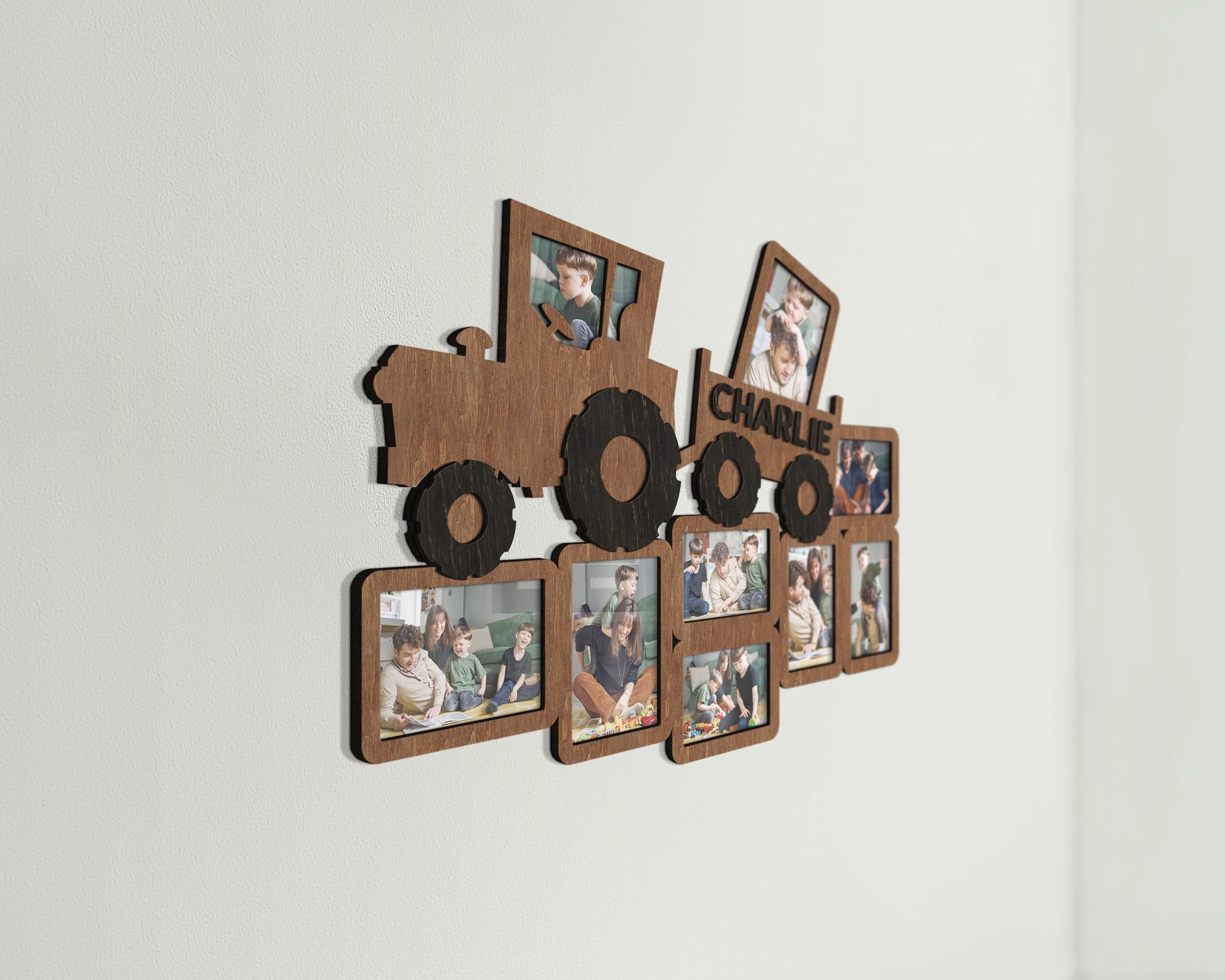 Фоторамка-колаж The Frame Depot у формі трактора з нанесенням імені на 9 фото Коричневий (tractor_collage-2) - фото 4