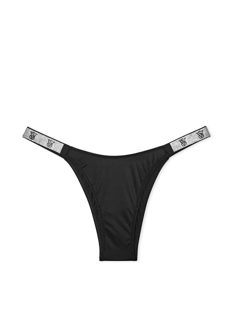 Труси Victoria's Secret Very Sexy Shine Strap Smooth Brazilian Panty L Чорний (27923761)