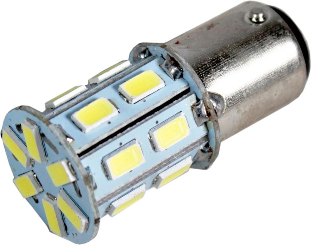 Лампочка 1-но конт. груша Білий LED SMD 12V 20-діодів S25 BA15s Zollex 16107 2 шт.   16104  S25/BAY15D SMD5730x20 12V