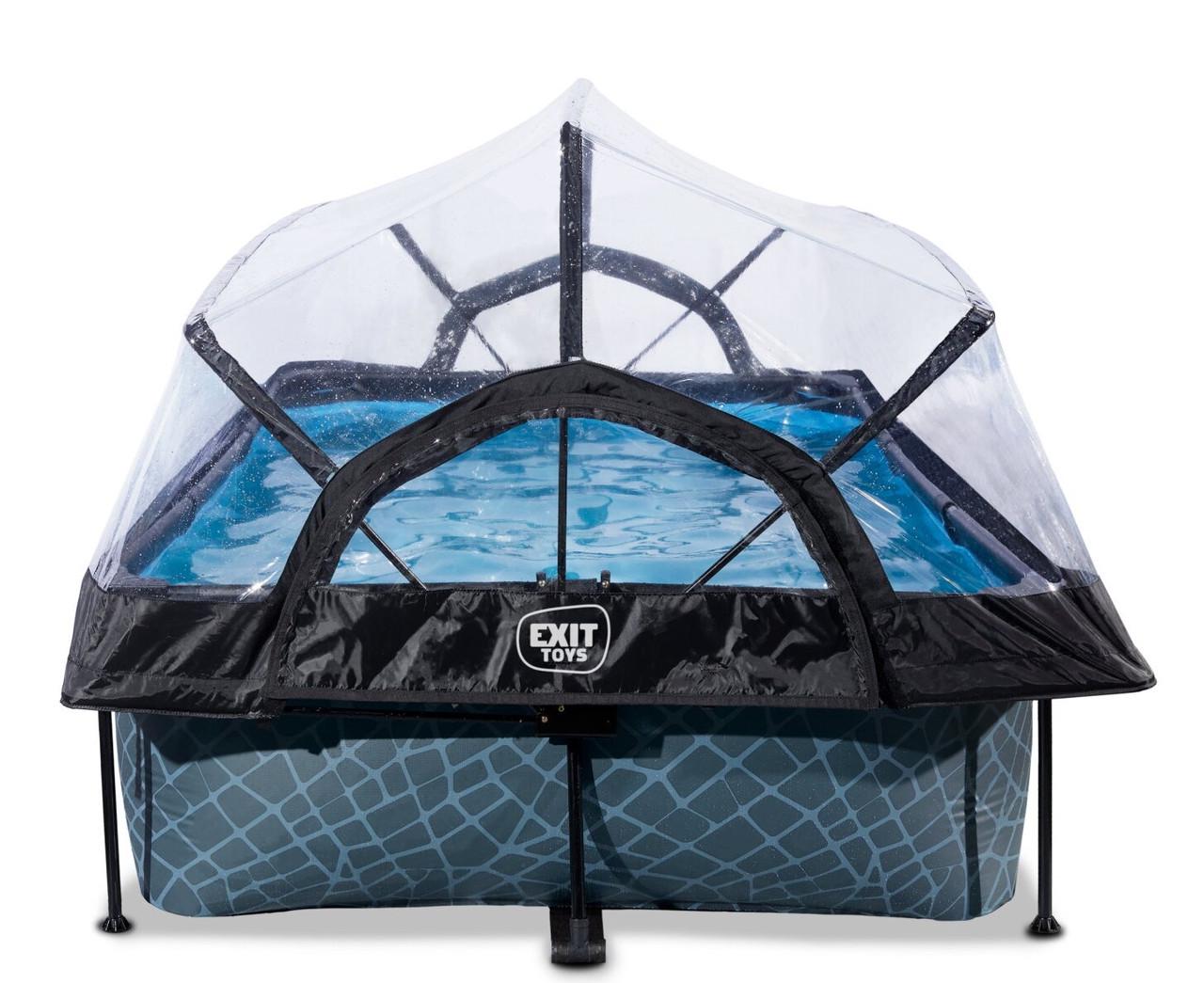 Каркасный бассейн Exit Toys с куполом 220х150х65 см Камень - фото 3 Каркасный бассейн Exit Toys с куполом 220х150х65 см Камень - фото 3