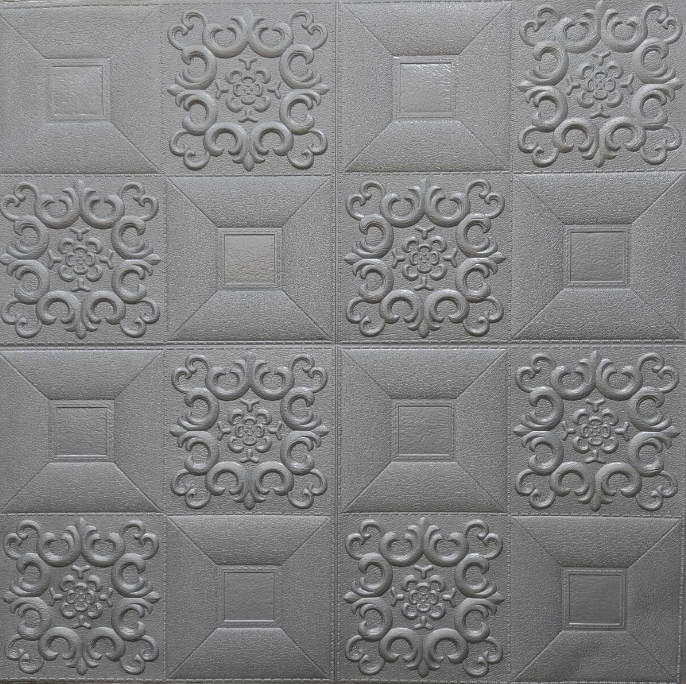 3D-панель самоклеящаяся на потолок и стены 70x70 см x 3 мм Серый 3D-панель самоклеящаяся на потолок и стены 70x70 см x 3 мм Серый