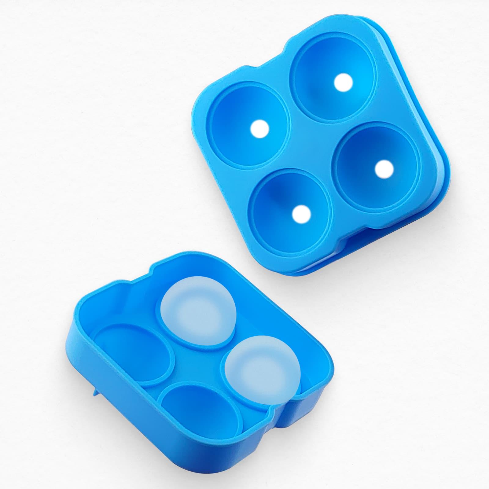 Форма для льоду з кришкою Olin&Olin 4 сфери d 4,5 см Блакитний (8828-XL-4-SkyBlue)
