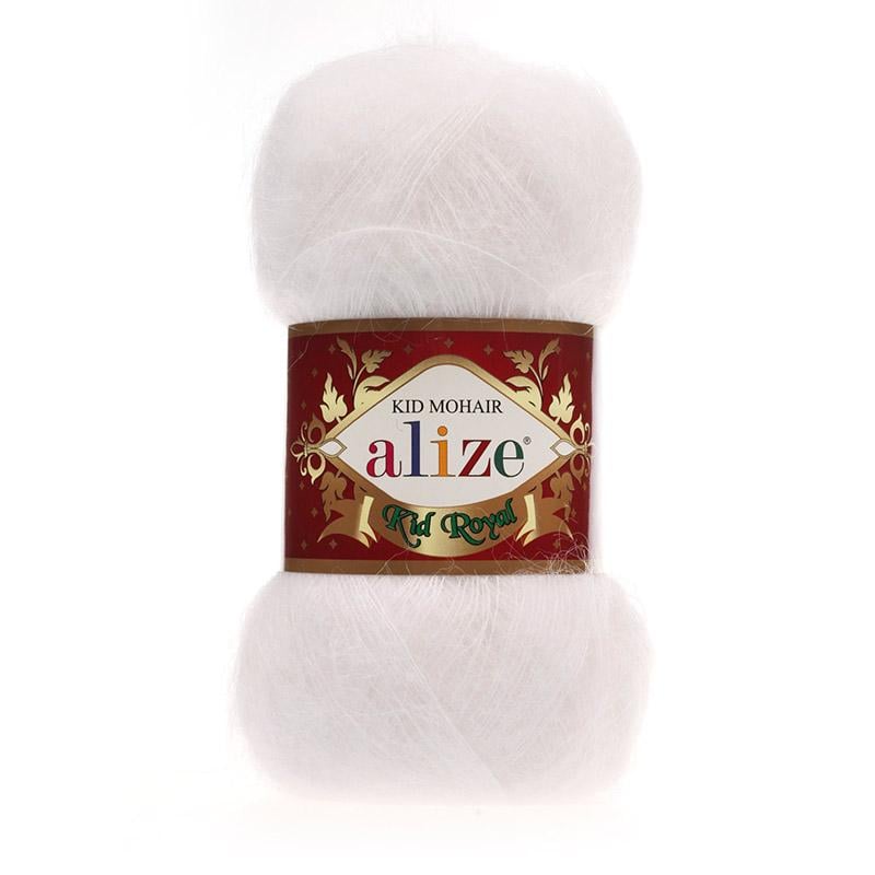 Пряжа Alize Kid Mohair 55 Белый