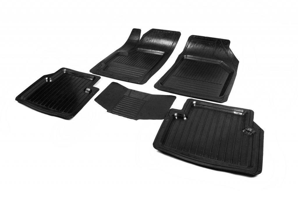 Килимки автомобільні з бортиком Polytep для Chevrolet Lanos гума 5 шт. (87902)