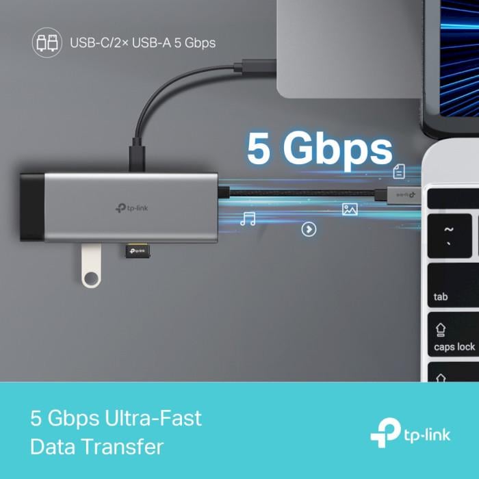 Концентратор TP-Link UH5020C 2xUSB 3.0 1xHDMI 1xUSB-C 3.0 1xUSB-C PD 100W Grey (30651623) - фото 7 Концентратор TP-Link UH5020C 2xUSB 3.0 1xHDMI 1xUSB-C 3.0 1xUSB-C PD 100W Grey (30651623) - фото 7