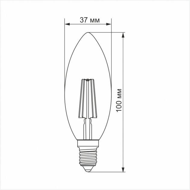 LED лампа VIDEX Filament VL-C37FD-04144 C37FD 4W E14 4100K диммерная (100728) - фото 3