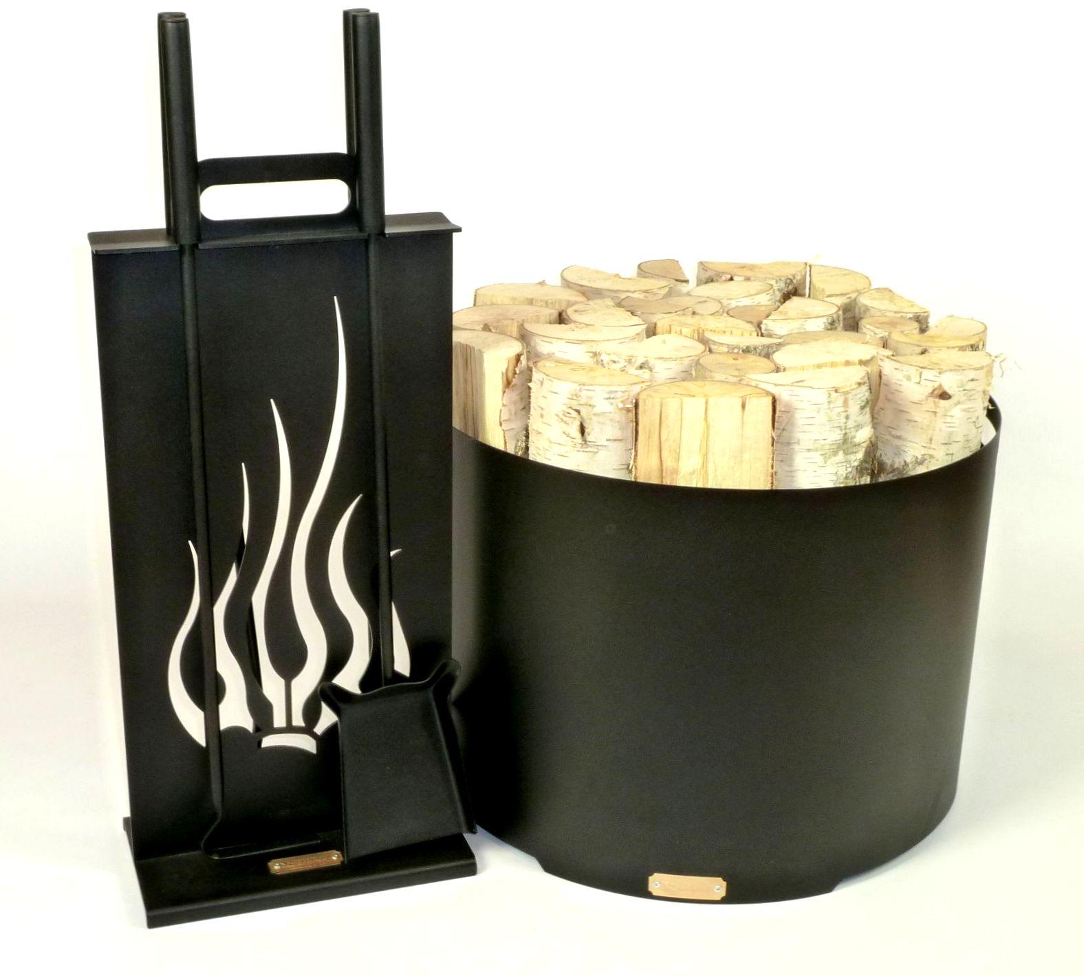 Каминный набор Пламя/корзина для дров Бочка (894)
