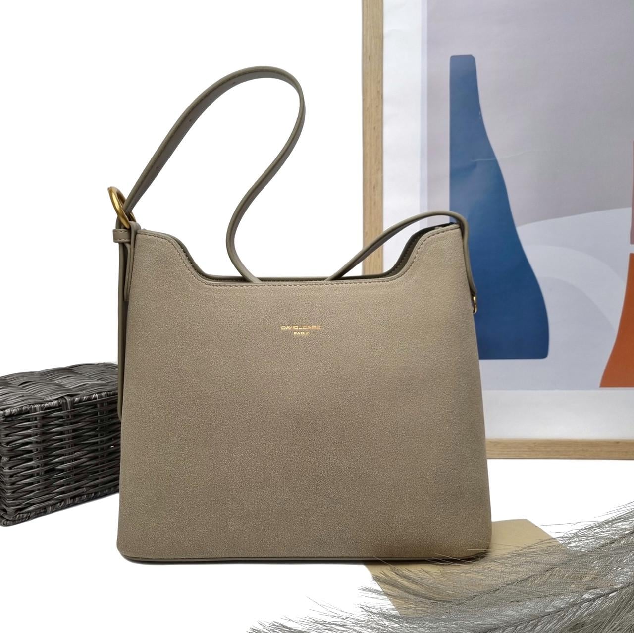 Сумка Бакетбег DavidJones екошкіра Оливковий (CM7190 olive)