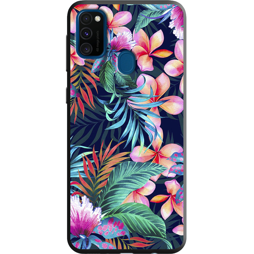 Чохол Boxface Samsung M307 Galaxy M30s flowers in the tropics Чорний силікон (38209-up1971-38658)