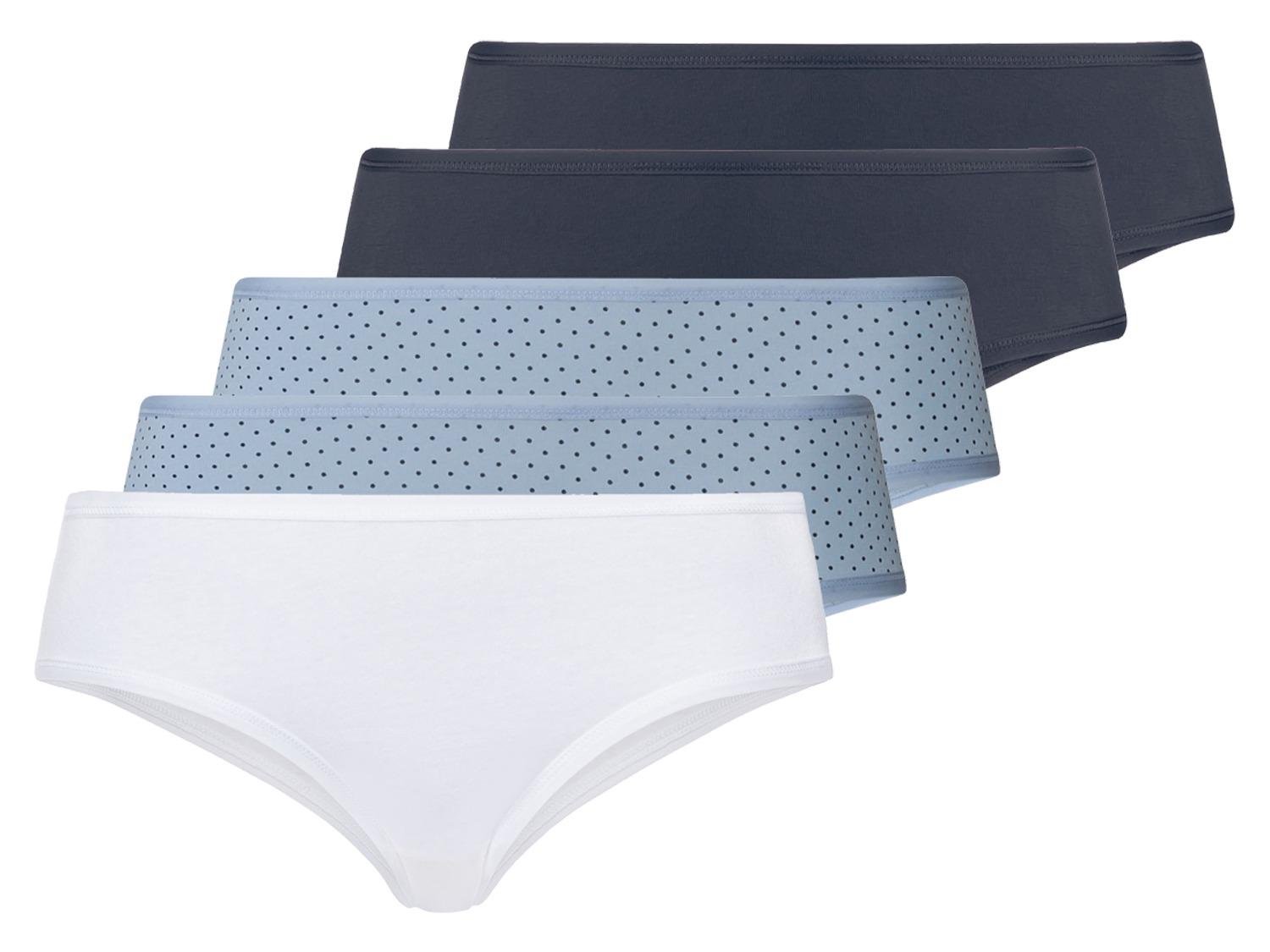 Трусики-хіпстери бавовняні для жінки Esmara 369941 M 5 шт. Синій (72472)