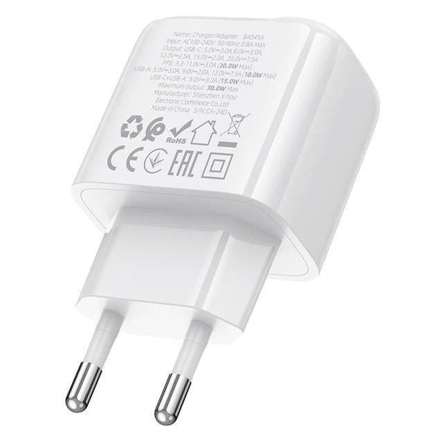 Зарядное устройство сетевое Borofone BAS45A 1USB-C PD30W + QC 3.0