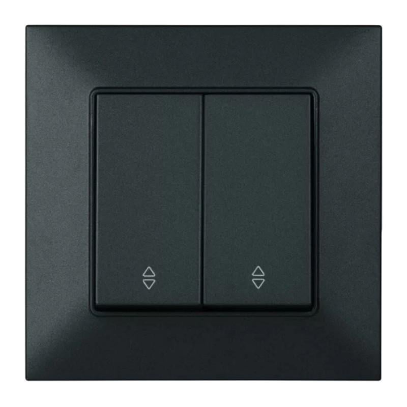 Выключатель 2-клавишный Panasonic Arkedia Slim проходной Черный (23815324)