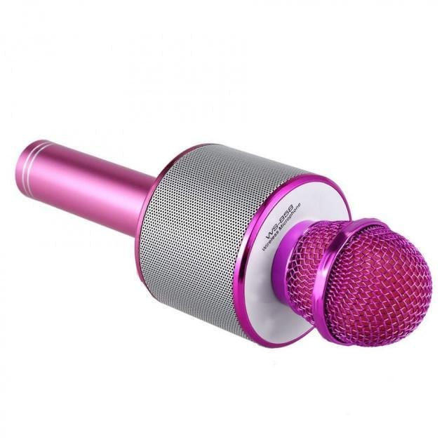 Мікрофон для караоке Wster WS-858 Bluetooth Рожевий (322-12)