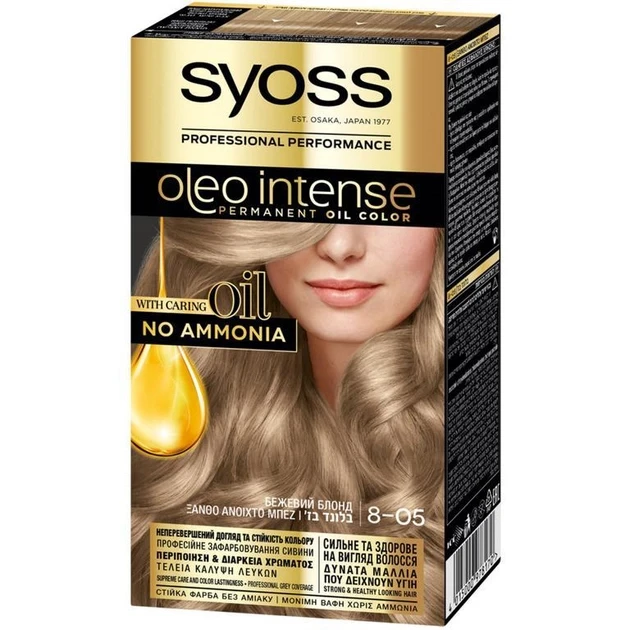 Краска для волос Syoss Oleo Intense 115 мл 8-05 Натуральный блонд