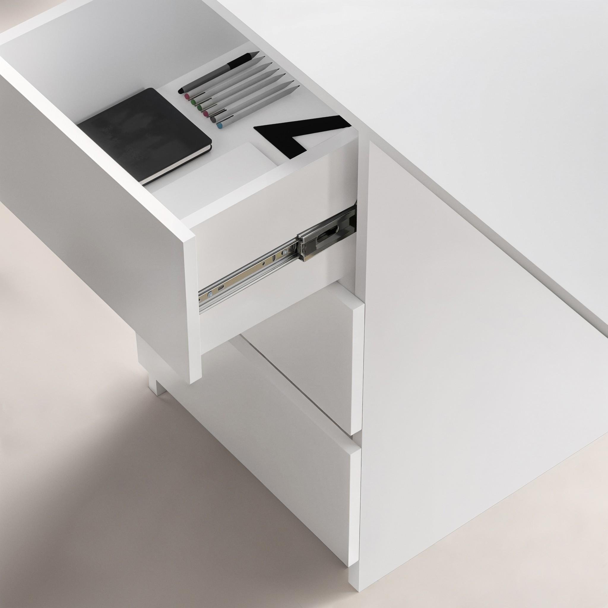 Письменный стол на 3 ящика без ручек FT-224 Left 1200x600x750 мм Белый - фото 3