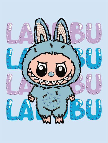 Алмазная мозаика с частичной выкладкой Ideyka Лабубу 15х20 см (Id-AMV1228)