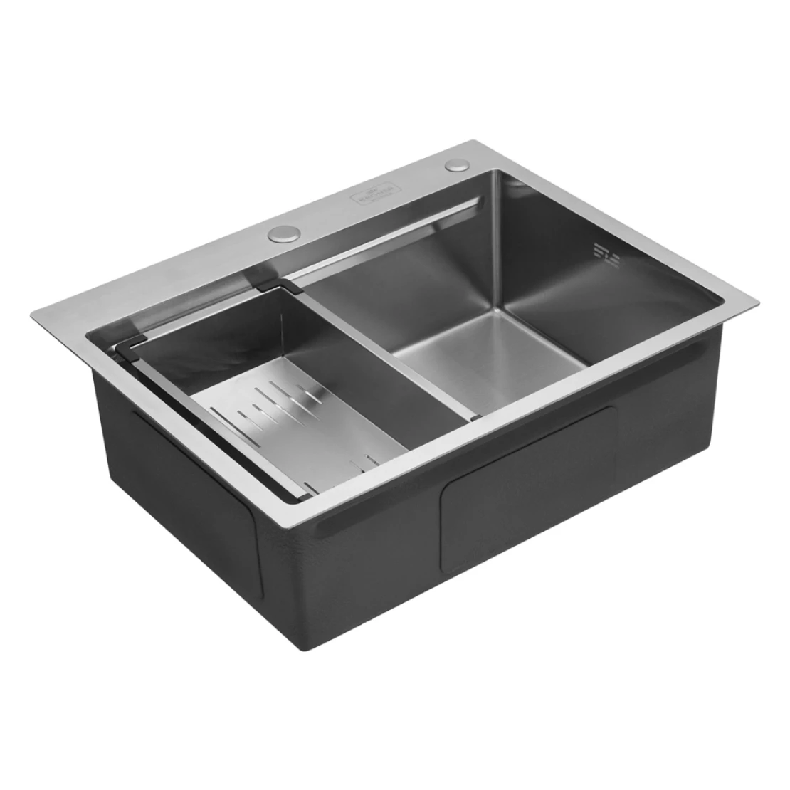 Мийка для кухні Kroner KRP Gebürstet 6350HM 3/1 мм з нержавіючої сталі (CV031452) - фото 4 Мийка для кухні Kroner KRP Gebürstet 6350HM 3/1 мм з нержавіючої сталі (CV031452) - фото 4