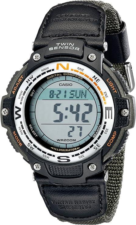 Наручные часы спортивные Casio с двойным сенсором и цифровым компасом (SGW100B-3V)