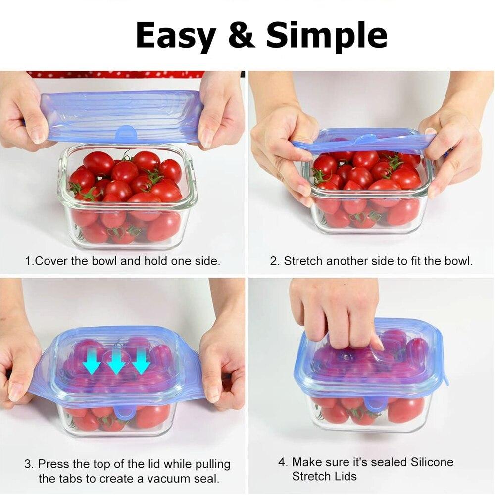 Крышки силиконовые 6 шт. Розовый (1842850642) - фото 3