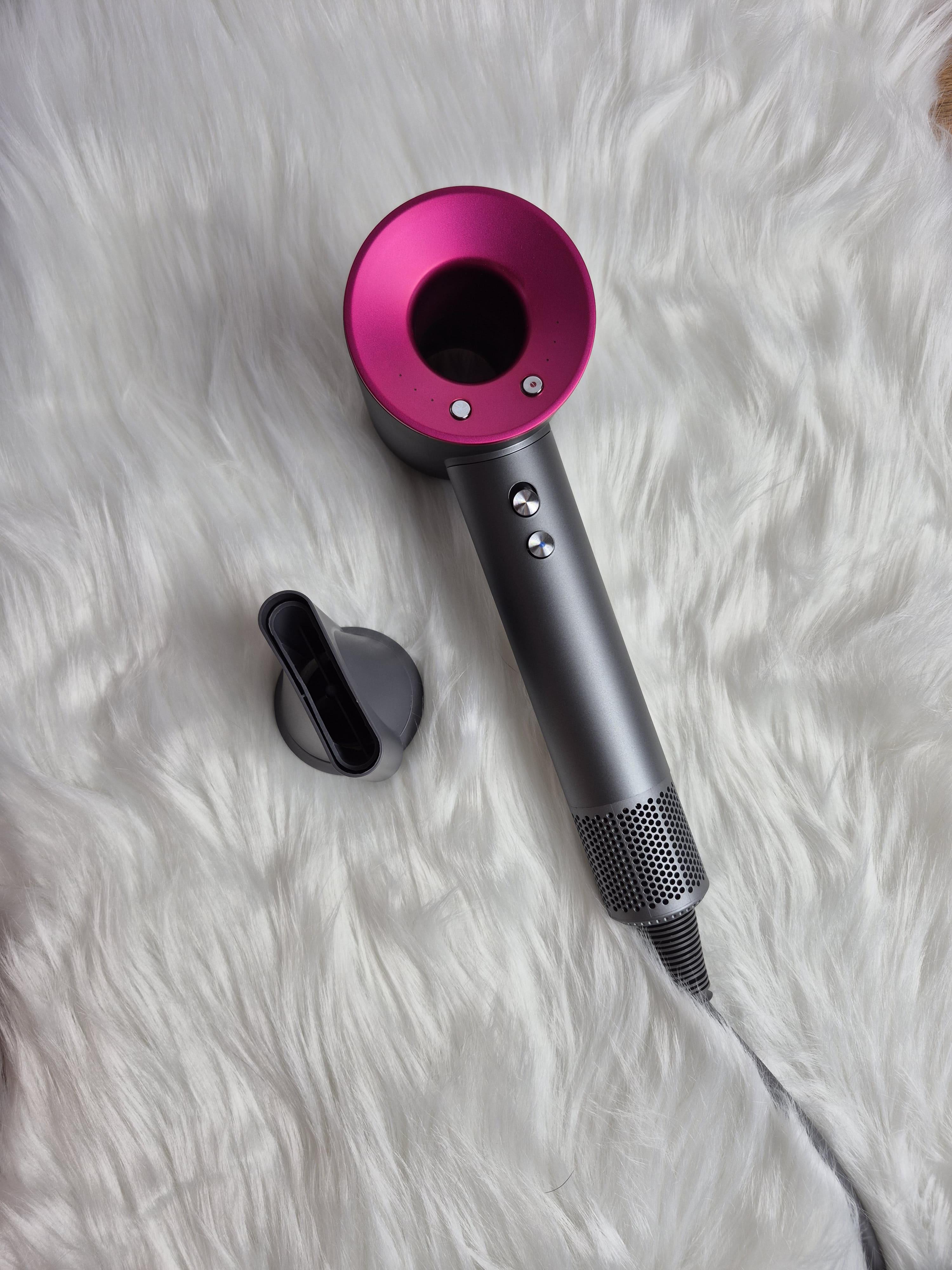 Фен для волосся Super Hair Dryer 1 насадка 1600 Вт Сірий з рожевим (10014)