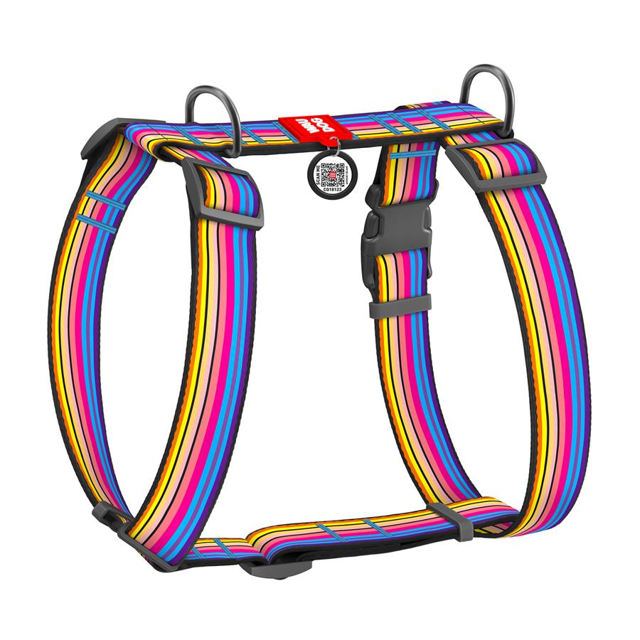 Шлея для собак анатомическая Waudog Nylon Линия 1 с QR-паспортом XL 35 мм А 55-95 см/В 70-110 см Multicolored (323-0006)