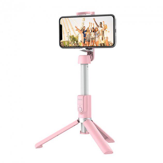 Селфи-монопод Hoco Wireless Tripod K11 Bluetooth 68 см Pink (7f08de9d) - фото 6