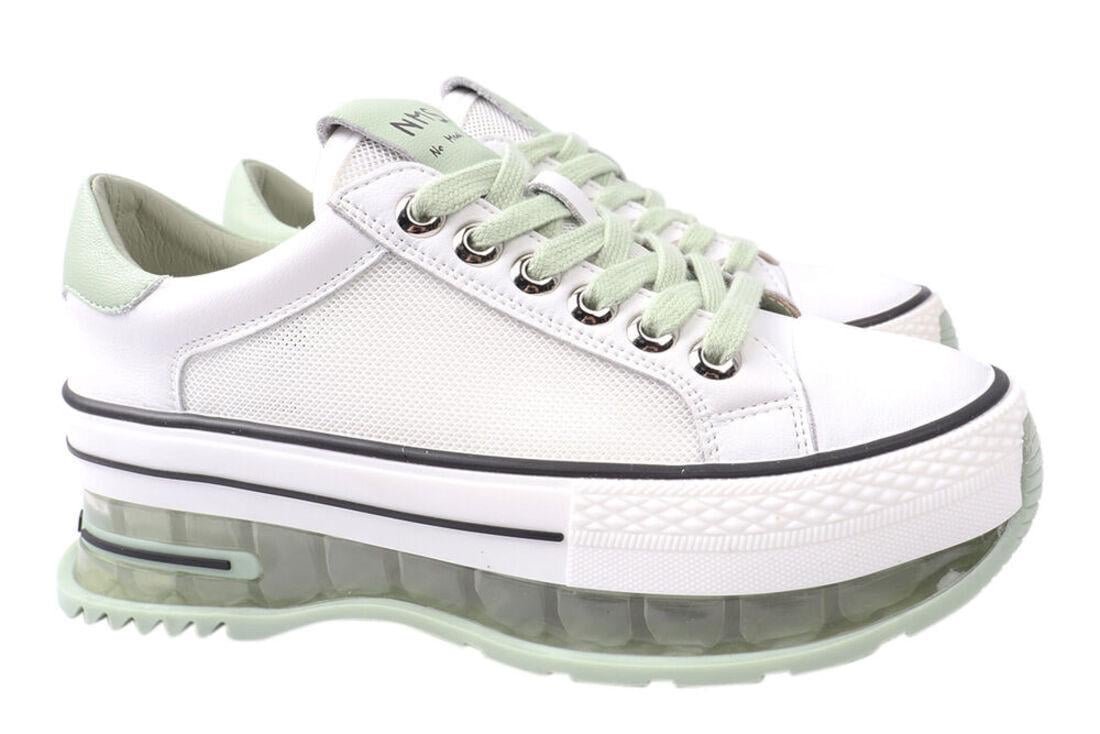 Кеды женские из кожи Li Fexpert на низком ходу на шнуровке Белый (591-21LTS 40)