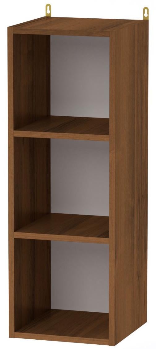 Полиця навісна прямокутна Компаніт П-32 ДСП три відкритих яруси 84х30х30 см Горіх Екко (10931570)