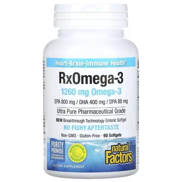 Омега 3 Natural Factors RxOmega-3 1260 мг 60 капс. (000022114)