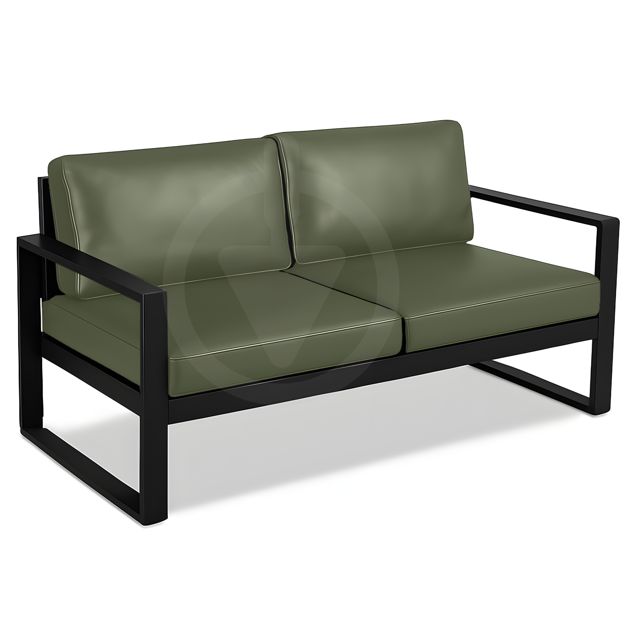 Диван металлический AVVS Бостон лофт с подлокотниками экокожа 130 см Темно-оливковый - фото 1 Диван металлический AVVS Бостон лофт с подлокотниками экокожа 130 см Темно-оливковый - фото 1