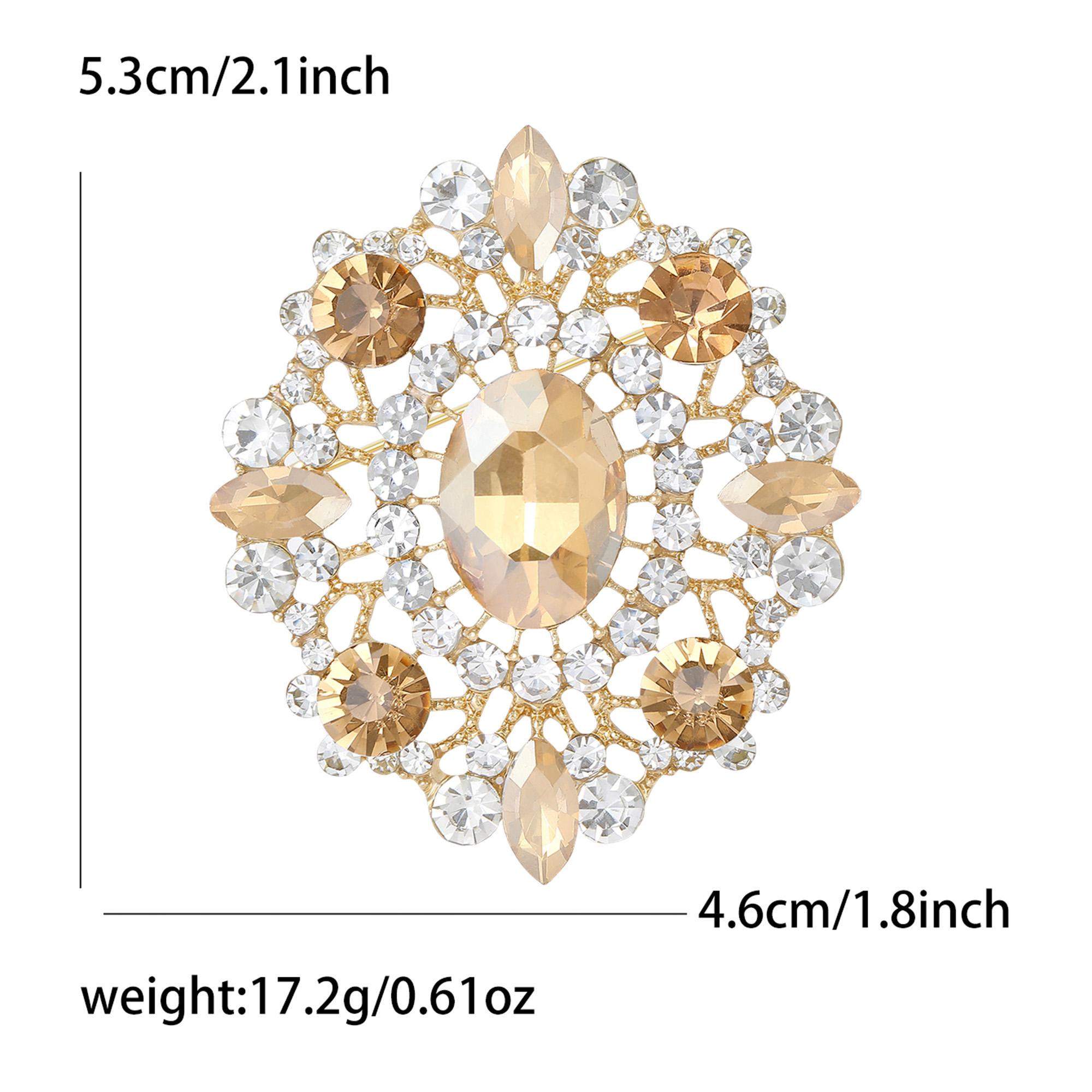 Брошка Овальна зі стразами 53x46 мм 17,2 г (494693364) - фото 3