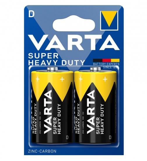 Батарейки Varta Super Heavy Duty zinc-carbon D 2 шт. (ERC-02020101412) - фото 1