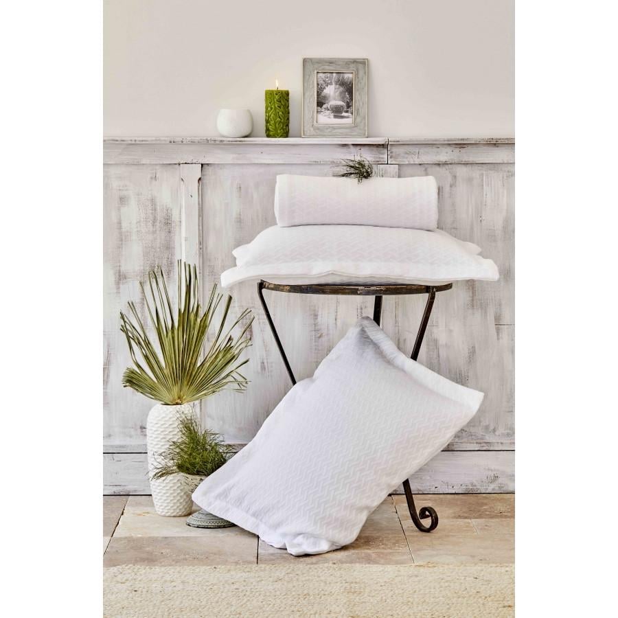 Покрывало с наволочками Karaca Home Charm bold beyaz 250х240 евро (svt-2000022254175)