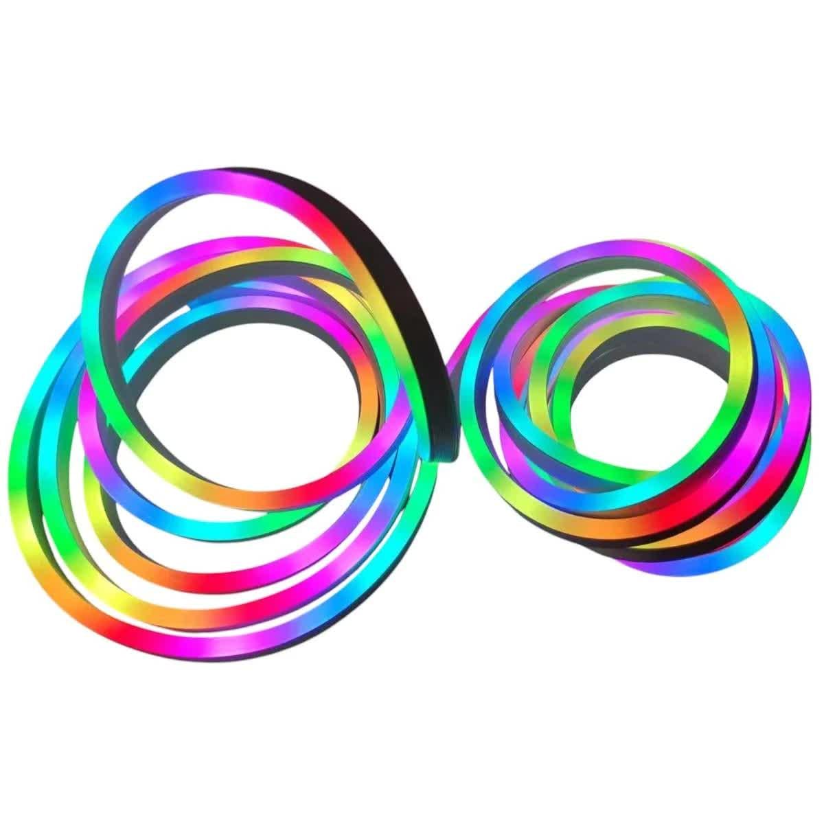 Лента умная гибкая LED Neon RGB неоновая 5 м от USB управления цветами режимами с телефона (31878289)