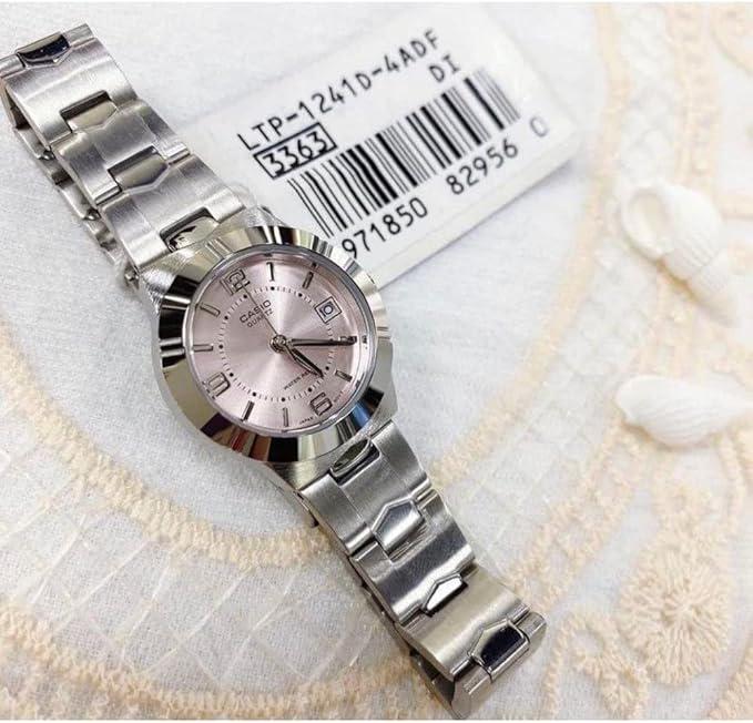 Наручные часы женские Casio LTP-1241D-4A d 25 мм Серебряный/Розовый циферблат - фото 3