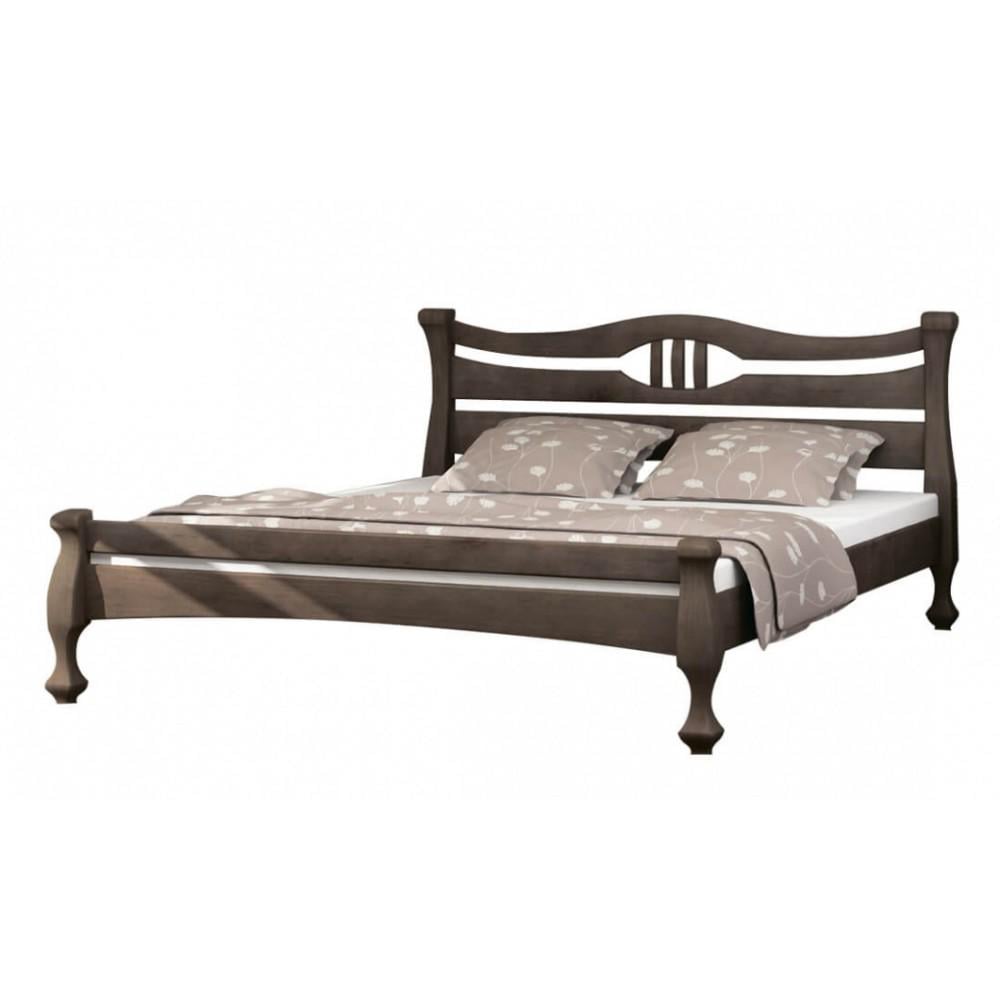 Ліжко STEMMA Даллас з натурального дерева сосна 160x200 см Темний горіх