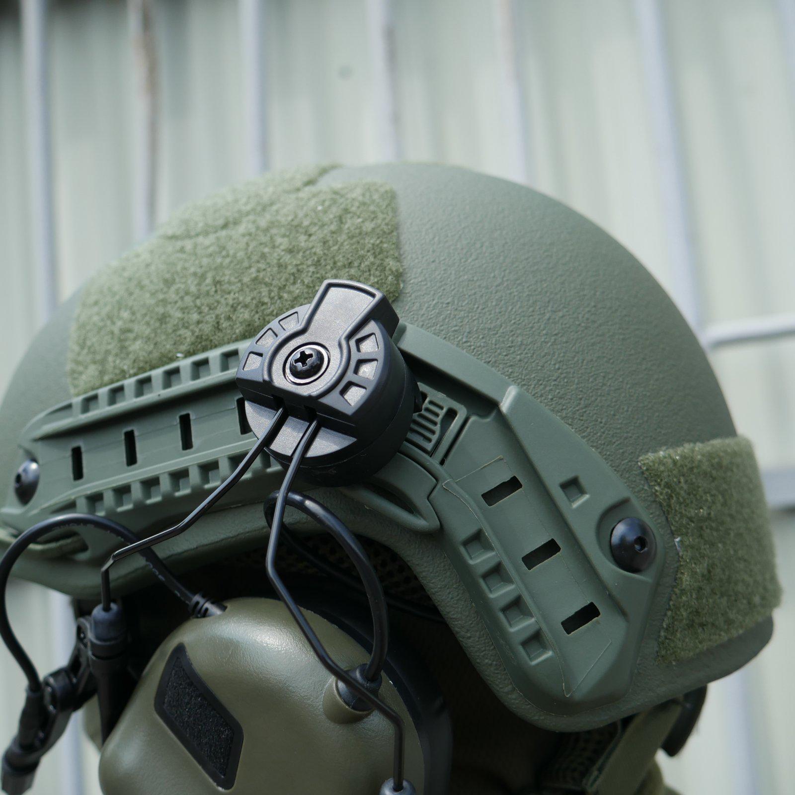 Комплект навушники Earmor M32 з радіогарнітурою та балістичний шолом FAST Helmet M/L Olive - фото 7