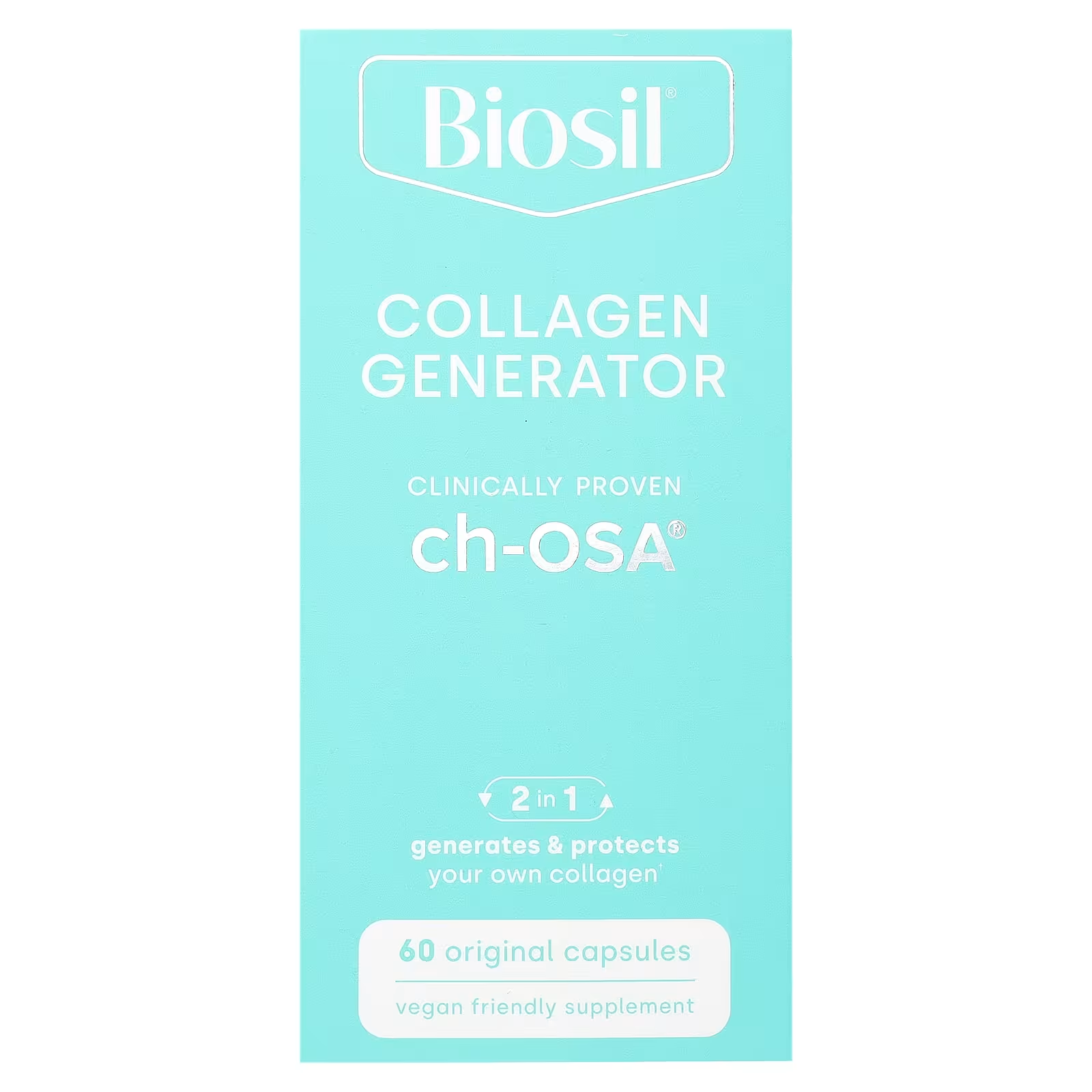 Добавка BioSil Collagen Generator для стимулювання виробництва колагену 60 капсул