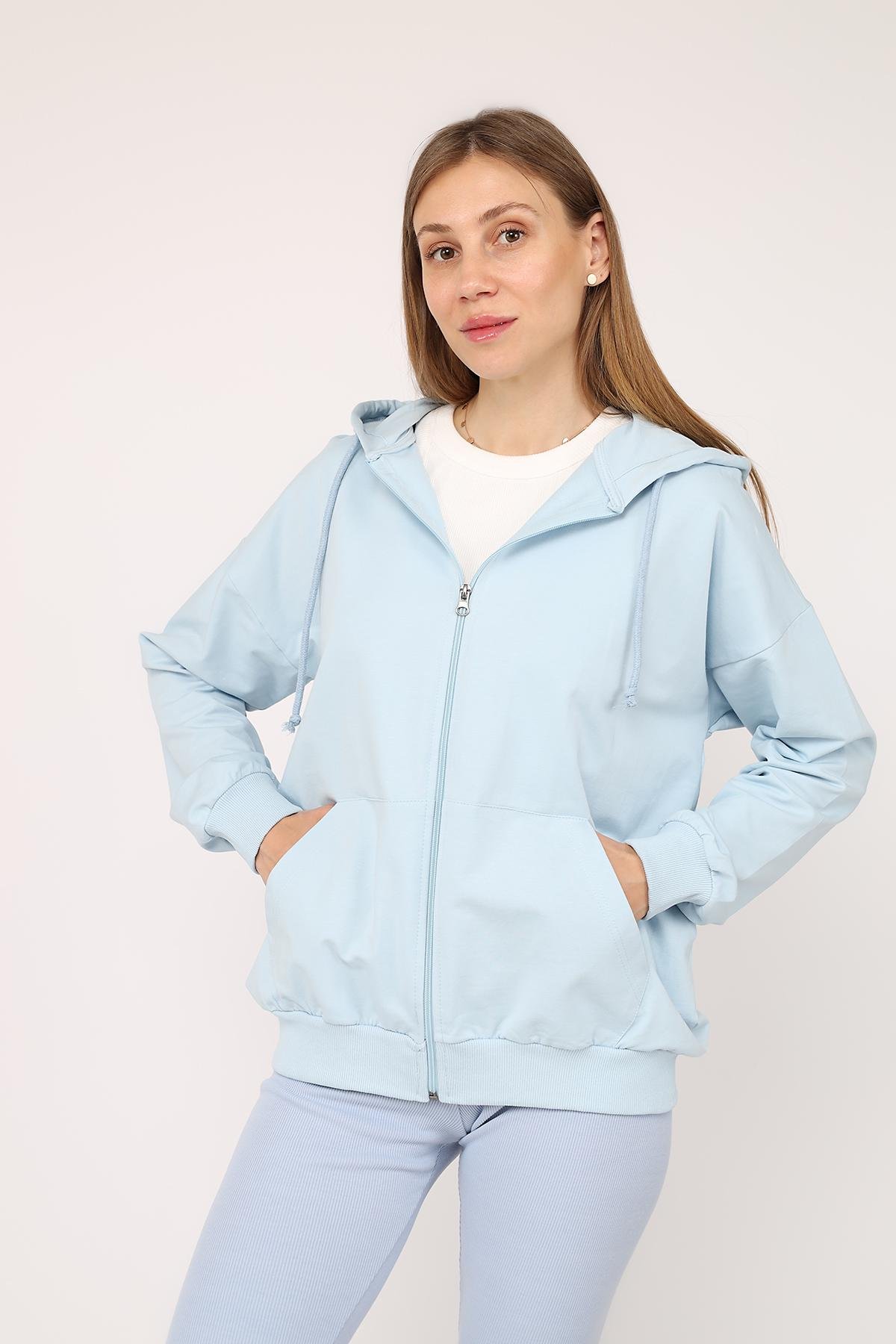 Толстовка жіноча на блискавці ЦБ-00266279 р. 50 Блакитний (SKT001035575) - фото 1 Толстовка жіноча на блискавці ЦБ-00266279 р. 50 Блакитний (SKT001035575) - фото 1