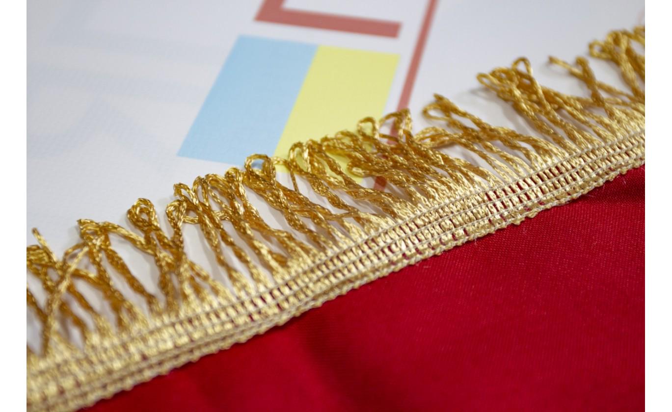 Флаг УПА с габардином трезубцем и бахромой 70х105 см (П5ГТБУПА) - фото 3