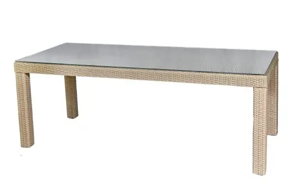 Стол садовый Калифорния плетеный из техноротанга со стеклянной столешницей на металлическом каркасе 160х90 см (Z1CNT00009248) - фото 3