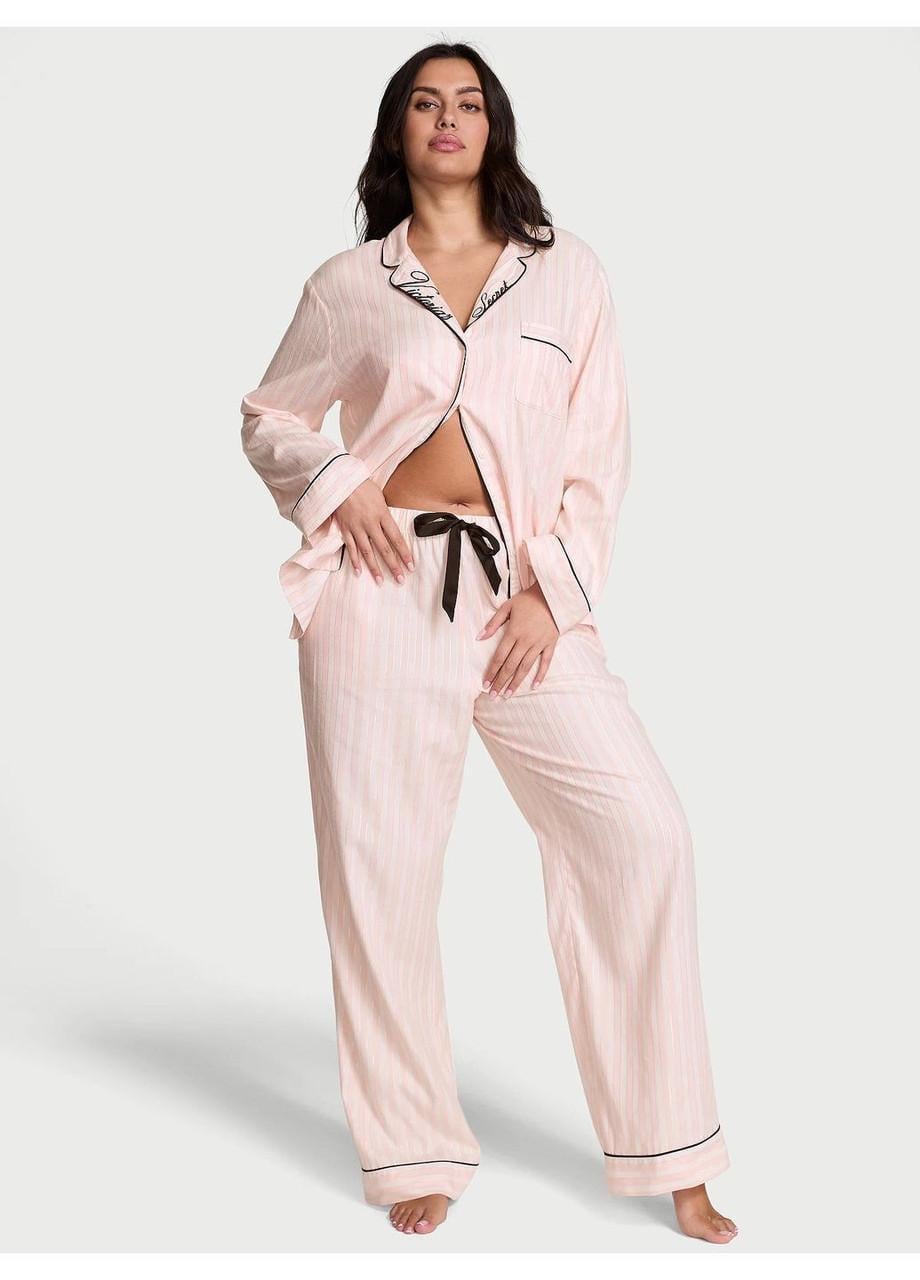 Пижама женская Victoria's Secret Flannel Pajama XXL Розовый (2929026860)
