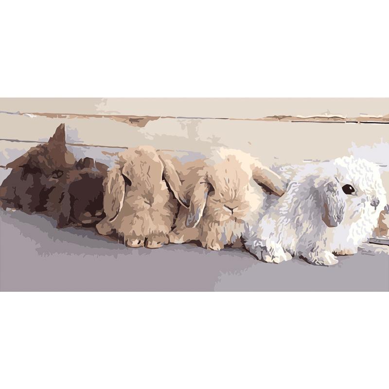 Картина по номерам Strateg Премиум Милые пушистики Strateg 50x25 см (Str-WW061)